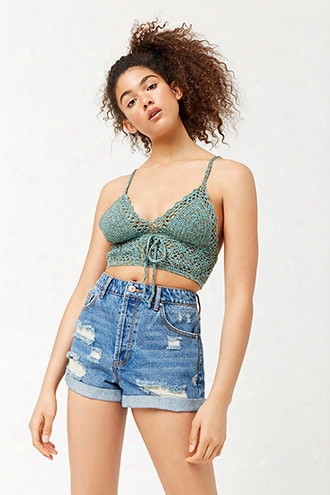 Marled Crochet Crop Cami