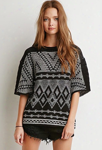 Marled Diamond-patterned Sweater