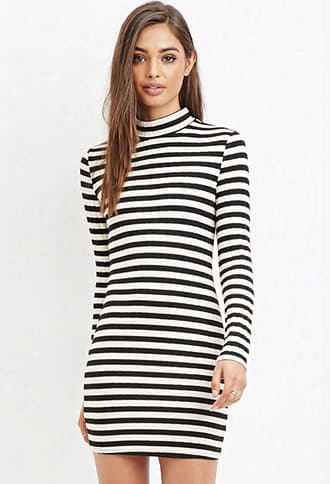 Mock Neck Striped Dress