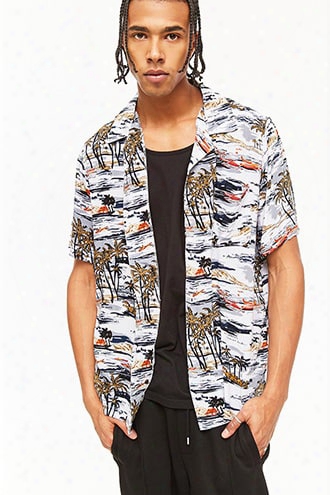 Montage Island Print Hawaiian Shirt