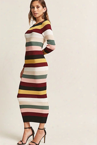 Multicolor Stripe Bodycon Maxi Dress