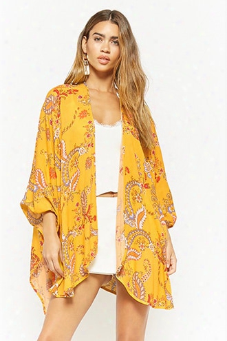 Paisley Open-front Kimono