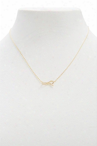 Pave Ribbon Pendant Necklace