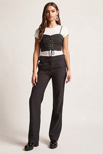 Pinstripe Straight-leg Pants