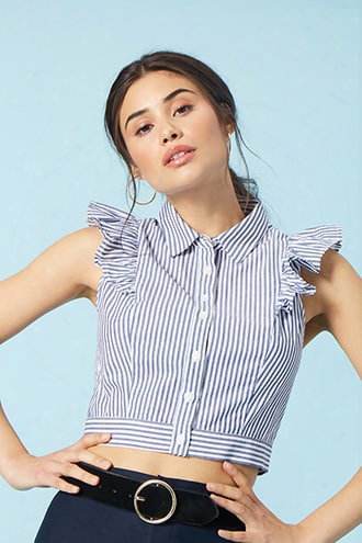 Pinstriped Ruffle Shirt