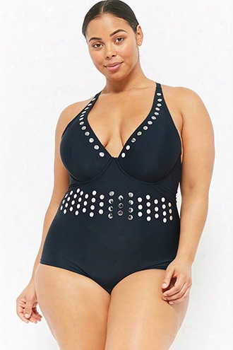 Plus Size Paramour Embellished One-piece Swimsuit