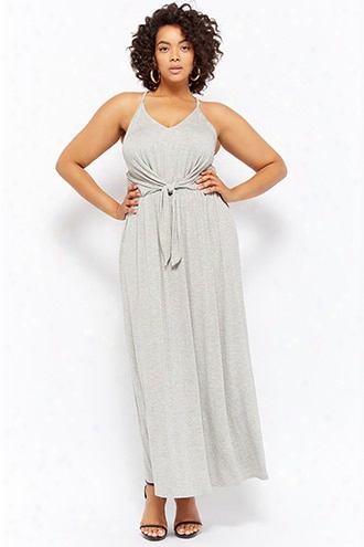 Plus Size Tie-front Maxi Dress