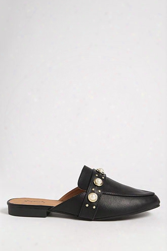 Qupid Embellished Loafer Mules