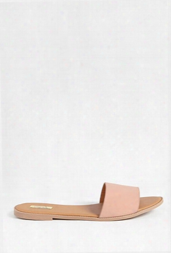 Qupid Faux Suede Slide Sandals