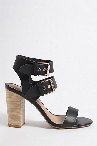 Qupid Faux Suede Strappy Heels