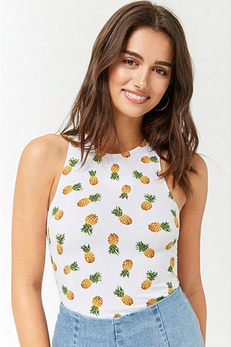 Sleeveless Pineapple Print Top