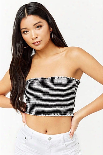 Smocked Striped Tube Top