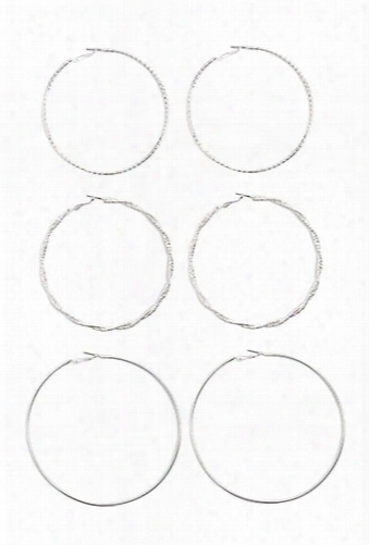 Textured Hoop Earring Set