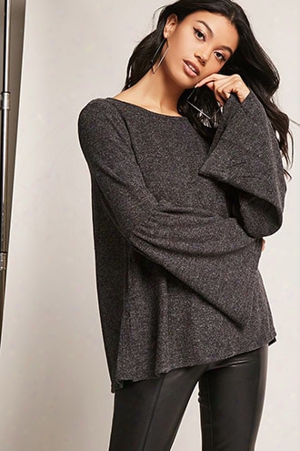 Bell-sleeve Sweater-knit Top