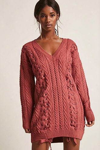 Cable Knit Mini Sweater Dress