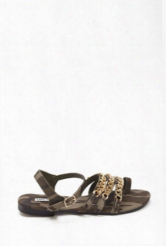 Camo Chain Link Toe Sandals