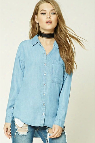 Chambray High-low Shirt