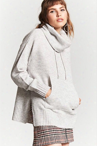 Cowl Neck Drawstring Sweater
