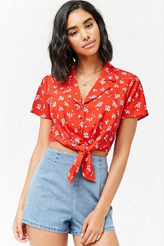 Crepe Tie-hem Crop Top