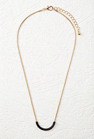 Curved Bar Charm Necklace