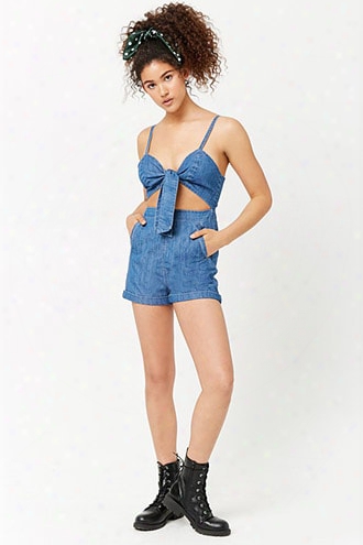 Denim Cutout Romper