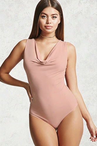 Draped-front Bodysuit