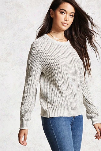 Drop-shoulder Crew Sweater