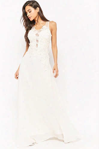 Faux Pearl Embroidered Gown