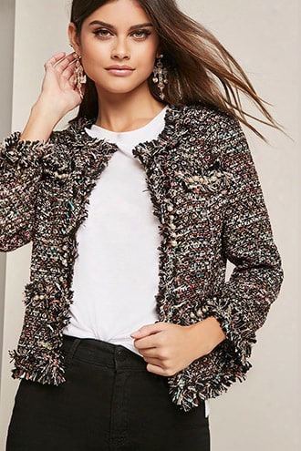 Faux Pearl Tweed Jacket