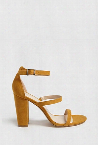 Faux Suede Ankle Strap Heels