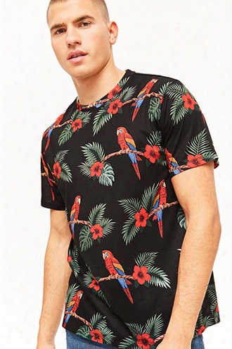 Floral & Parrot Print Tee