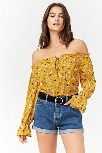 Floral Off-the-shoulder Peasant Top