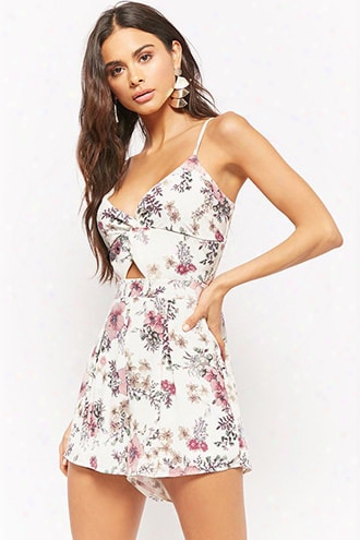 Floral Twist-front Romper