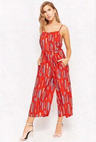 Geo Print Culotte Jumpsuit