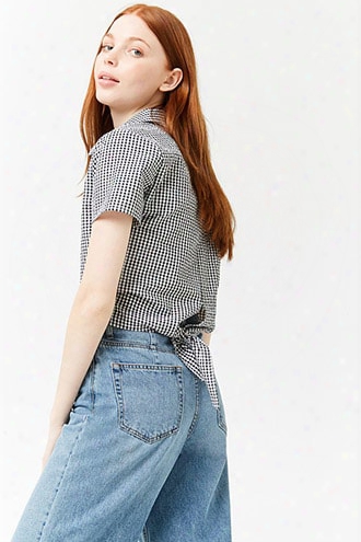 Gingham Tie-back Shirt