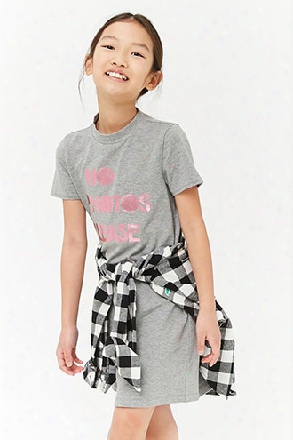 Girls No Photos Graphic T-shirt Dress (kids)