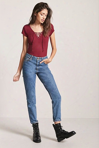 Lace-up Cap Sleeve Top