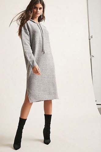 Marled Hooded Sweater Dress