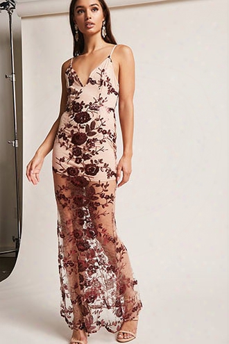 Mesh Sequin-overlay Dress
