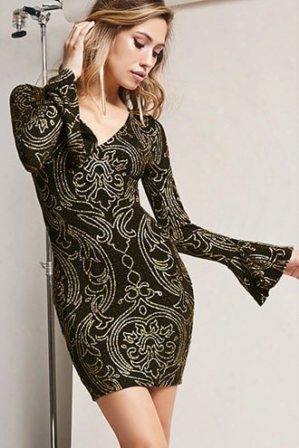 Metallic Baroque-inspired Bodycon Dress