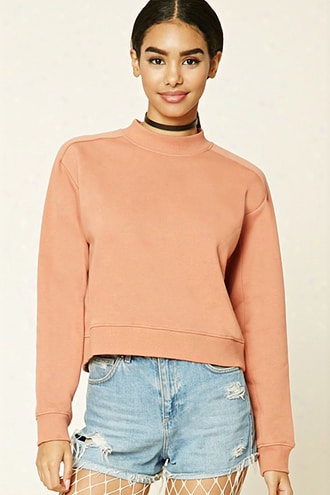 Mock Neck Fleece Sweatshirt