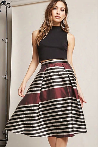 Multistripe Metallic Skirt