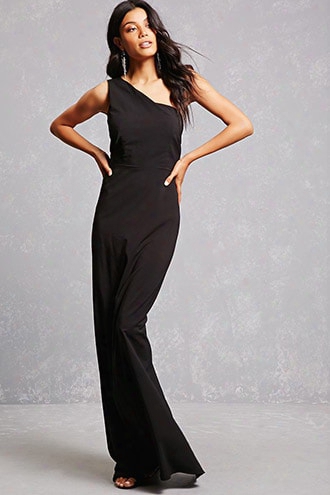 One-shoulder Ruffle Gown