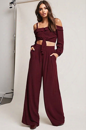 Open-shoulder Crop Top & Pant Set