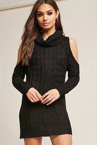 Open-shoulder Sweater-knit Dress