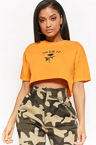 Over It Graphic Cropped Tee