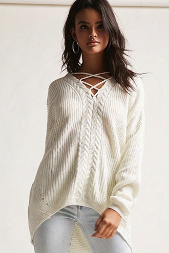 Oversized Crisscross-front Sweater