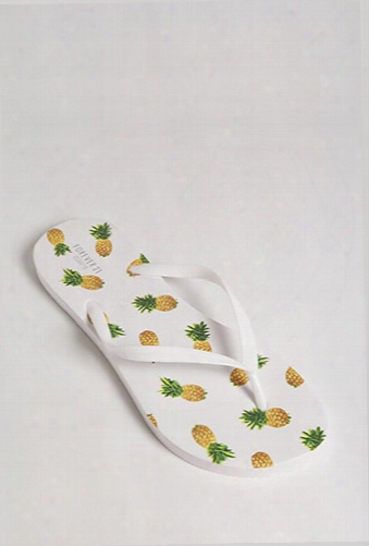 Pineapple Print Flip Flops