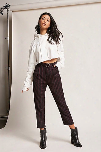 Pinstripe Belted Trousers