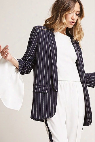 Pinstripe Ruched Blazer